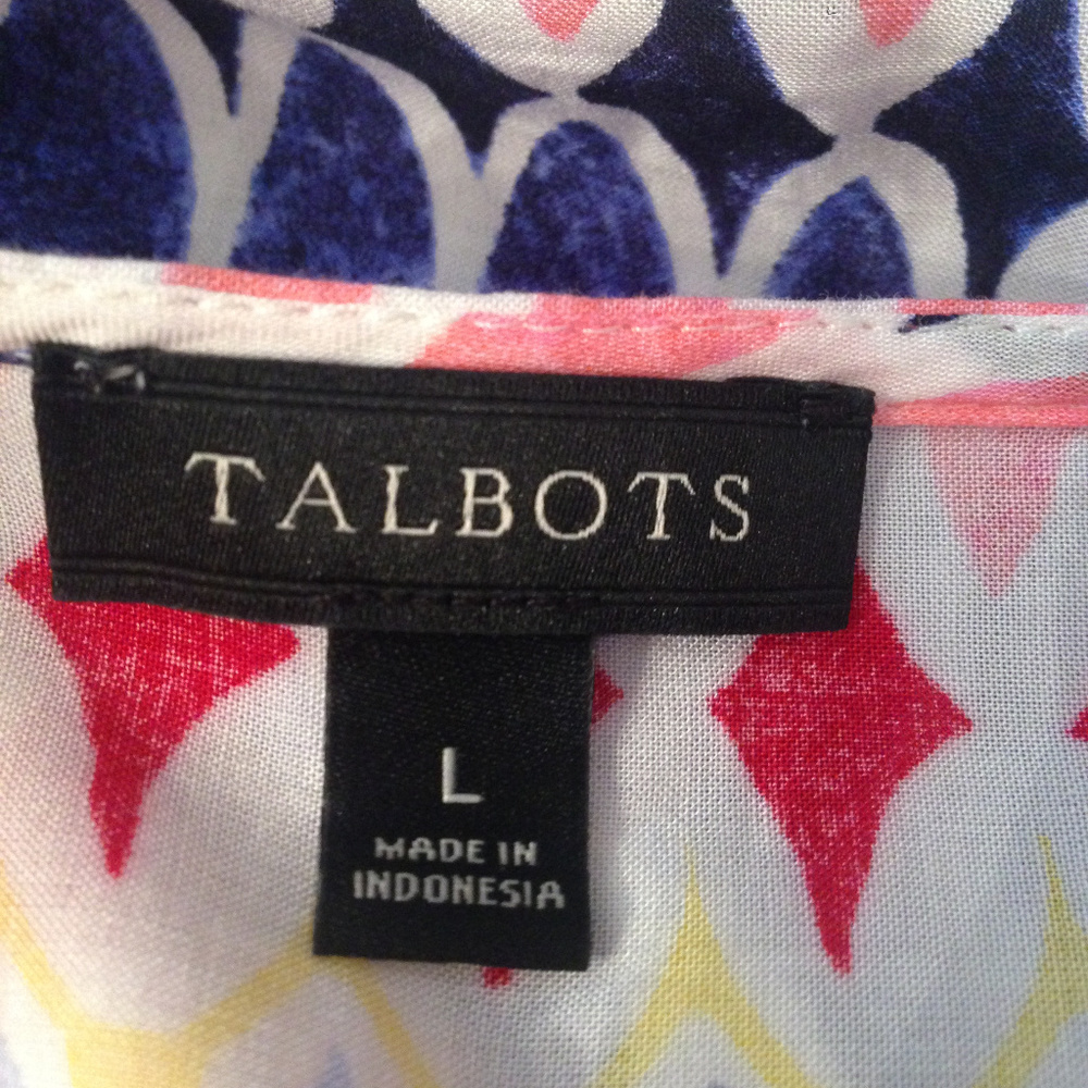 Talbots Multi Color Large Geo Print Tunic Blouse - image 8